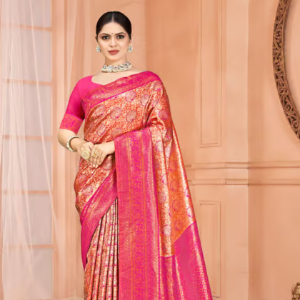 Pure Maheshwari Silk Saree – Classic Handwoven