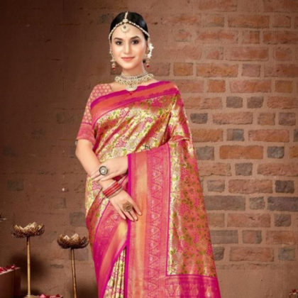 Traditional Maheshwari Wedding Saree – Heritage Border