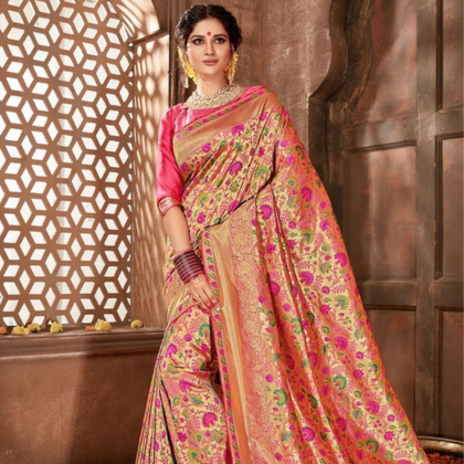 Pure Maheshwari Silk Saree – Handwoven Elegance