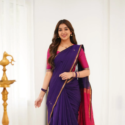 Pure Maheshwari Cotton Saree – Everyday Elegance