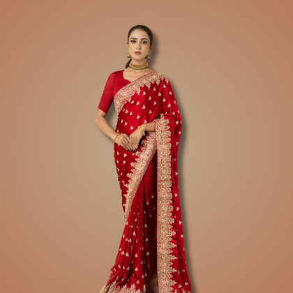 Pure Maheshwari Silk Saree – Royal Zari Border